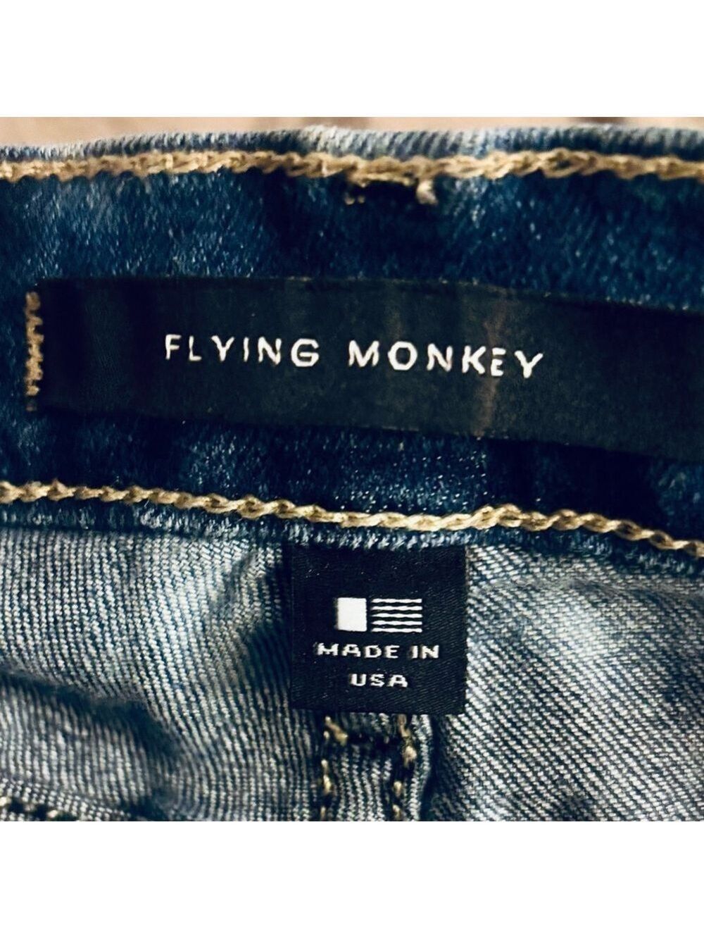 Flying Monkey Low Rise Denim Micro Shorts Size 25 - Picture 5 of 6